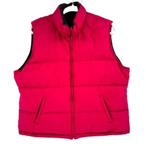 Wintertime Reversible Down Puffer Vest Women's XL Pink Gray Quilted Ski Outdoors